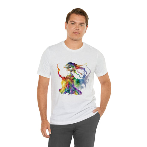 Rainbow Belly Dancer in Motion - Short Sleeve Tee